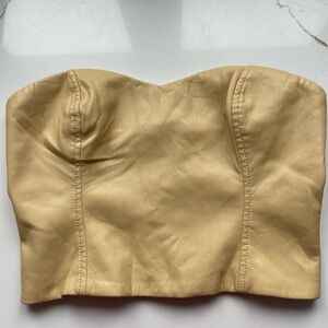 Aritzia Babton vegan leather strapless corset top